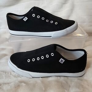 Hurley Black Canvas Sneakers with White Soles.  NWOT. NEVER WORN